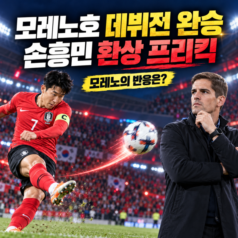 모레노호 데뷔전 완승 손흥민 환상 프리킥, 모레노 감독은 왜 웃지 않았을까