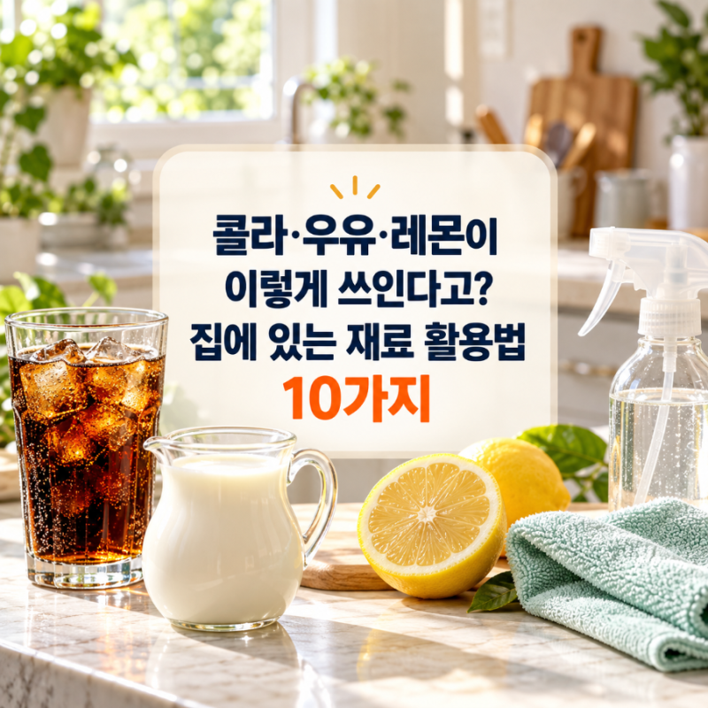 콜라·우유·레몬이 이렇게 쓰인다고? 집에 있는 재료 활용법 10가지