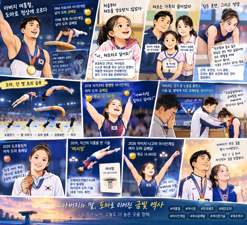 아버지 여홍철에서 딸 여서정까지, 도마로 이어진 부녀의 금빛 역사