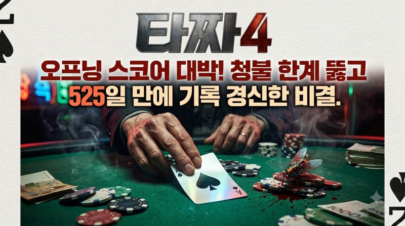 타짜4' 오프닝 스코어 대박! 청불 한계 뚫고 525일 만에 기록 경신한 비결