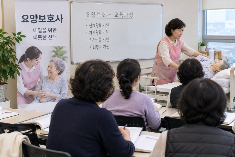 요양보호사 국비지원 학원비용 찾기 자격증 시험