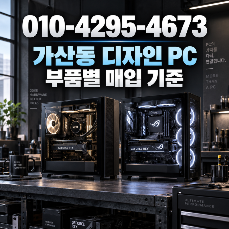 서울 가산동 중고컴퓨터매입, 디자인 회사 고사양 본체 부품별 견적 산정 기준