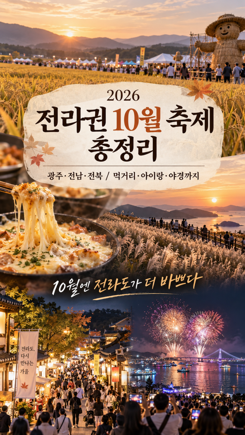2026 전라권 10월 축제 일정 총정리｜광주·전남·전북 가볼 만한 가을축제