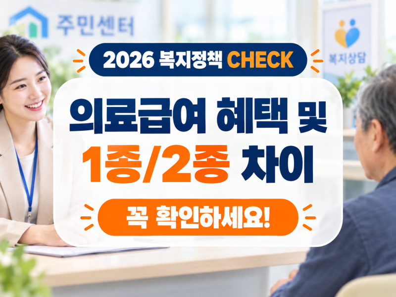 의료급여 혜택 및 1종/2종 차이