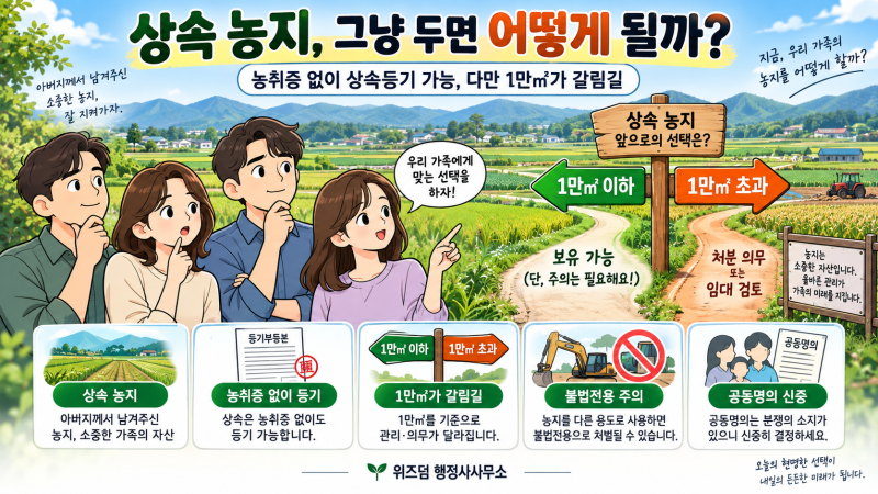 아버지 땅을 물려받았습니다 — 시골 농지, 그냥 두면 어떻게 되나요