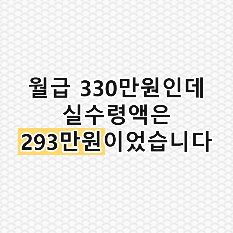 연봉 330만원, 4대보험 떼고 나니 이 정도였습니다