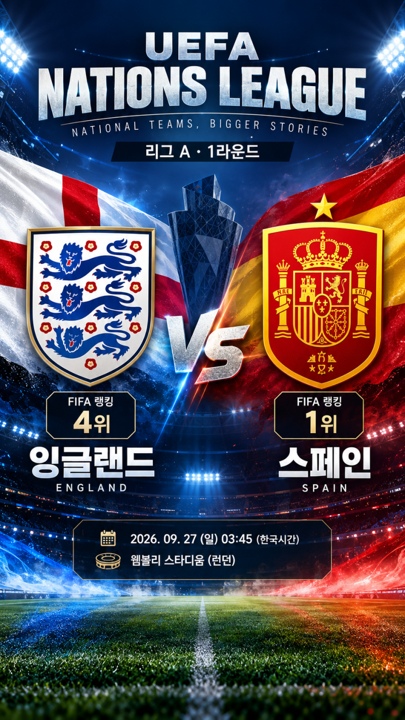 [UEFA 네이션스리그 분석] 잉글랜드 vs 스페인, 2.5 오버가 핵심