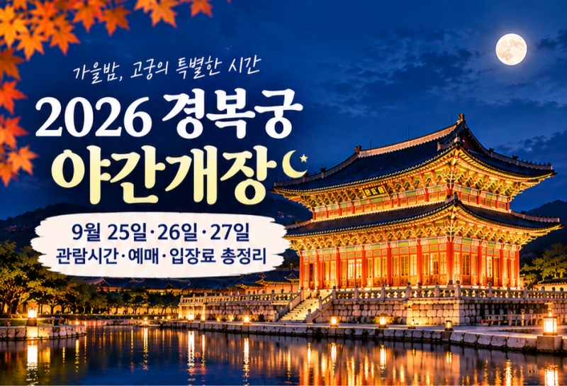 2026 경복궁 야간개장｜9월 25일 최신 일정·예매·입장료 총정리