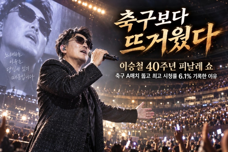 이승철 40주년 피날레 쇼, 축구 A매치 뚫고 최고 시청률 6.1% 기록한 이유