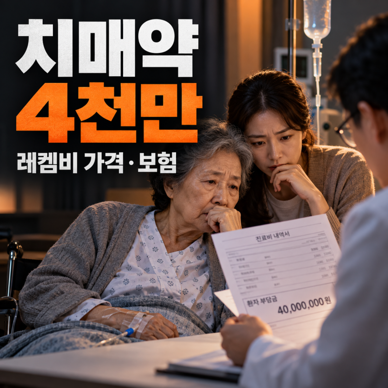 치매 치료제 연 4,000만 원? 레켐비 가격과 건강보험 적용 여부