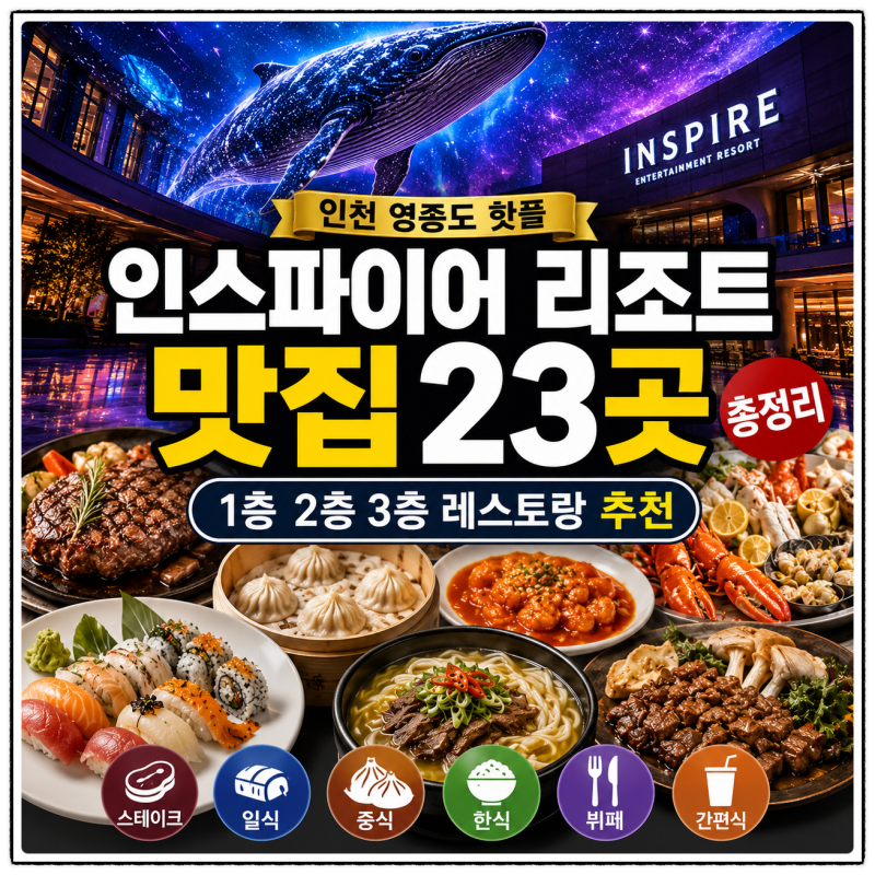 인스파이어 리조트 맛집 23곳 총정리｜1층 2층 3층 레스토랑 메뉴·가격 추천