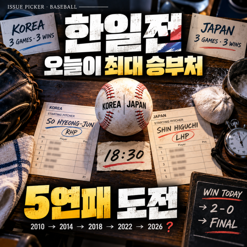아시안게임 야구 한일전 오늘 6시30분｜소형준 선발, 한국 5연패 최대 승부처인 이유