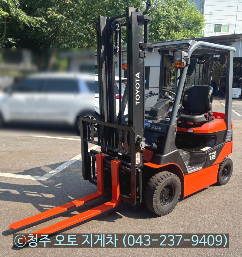 [청주지게차] 배터리 1년 보증가능한 도요타 1.5톤 중고지게차 판매 가격은?