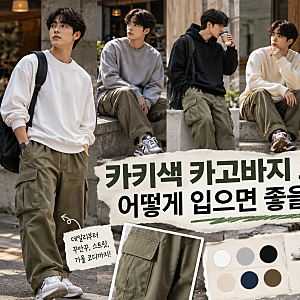 남자 카키색 카고바지 코디, 어떻게 입으면 좋을까?