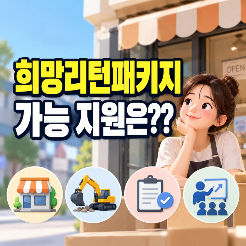 희망리턴패키지, 지금 신청 가능한 지원은? 점포철거비 최대 600만원 정리