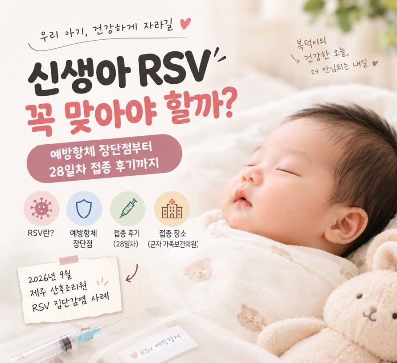 신생아 RSV 예방접종 예방항체 꼭 맞아야 할까? 장단점부터 광진구 가족보건의원 rsv 접종 후....