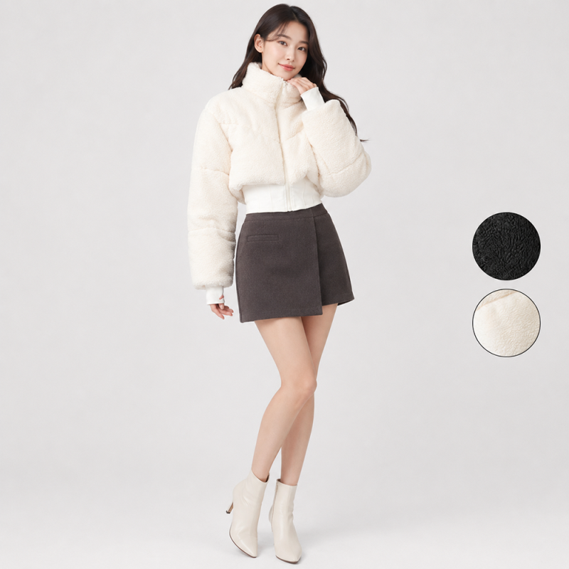 알로요가 셰르파 메인 액트 코르셋 퍼퍼 허리 라인 살린 여성 크롭 패딩