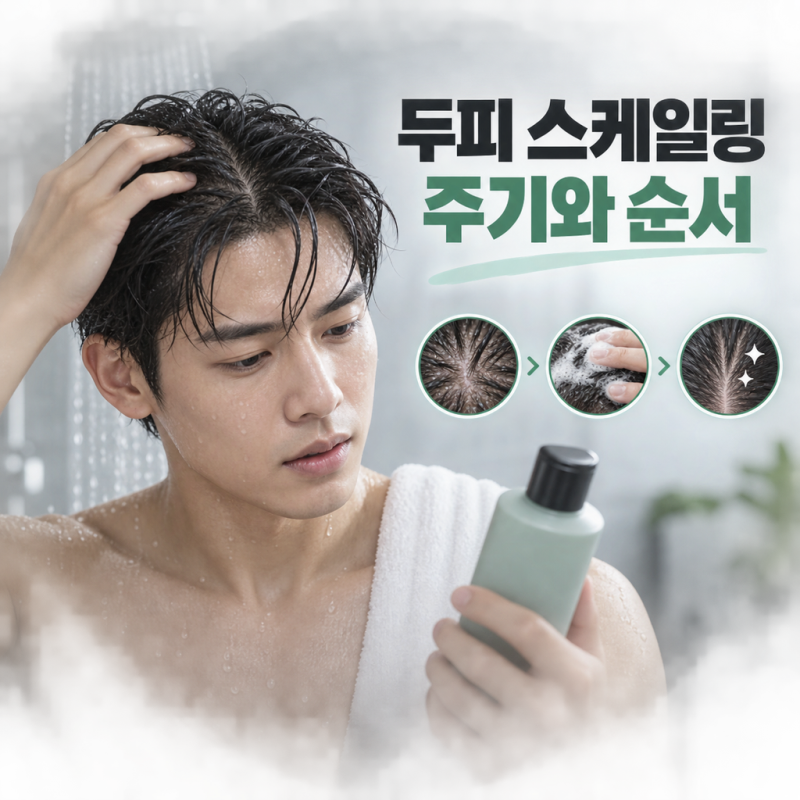 남자 두피 스케일링 주기와 사용 순서