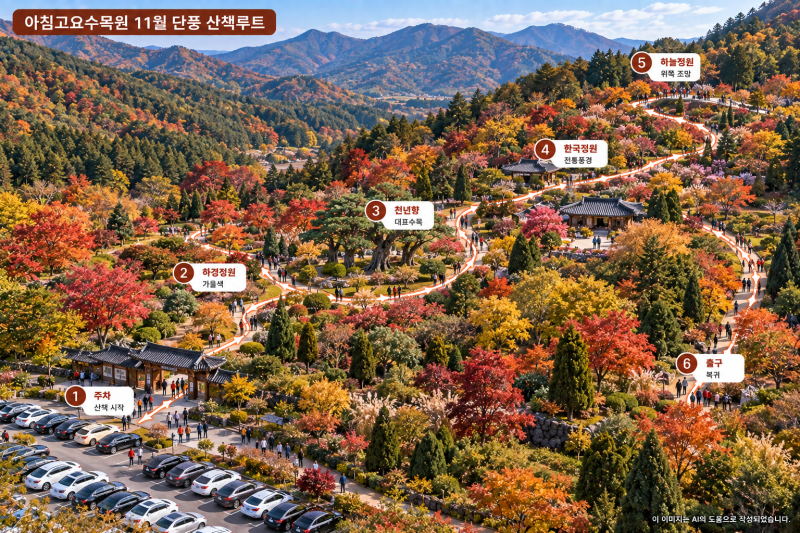 아침고요수목원 11월에 가면 어떨까? 단풍·입장료·주차