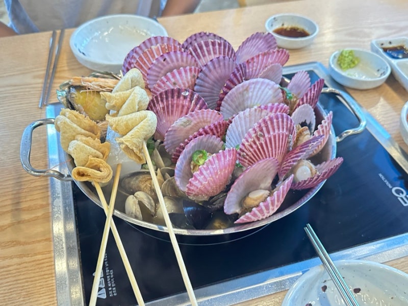 기장 가족모임 부모님 식당 추천 용궁해물칼국수 조개전골 주차
