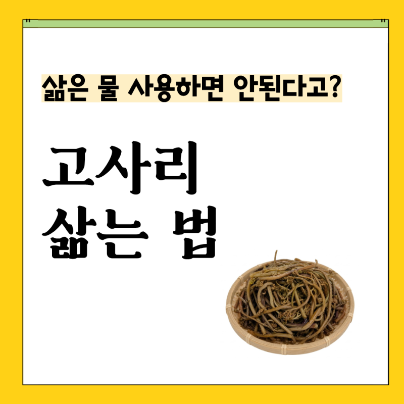 고사리 삶은 물 재사용하면 안 되는 이유, 고사리 효능 삶는법 당뇨