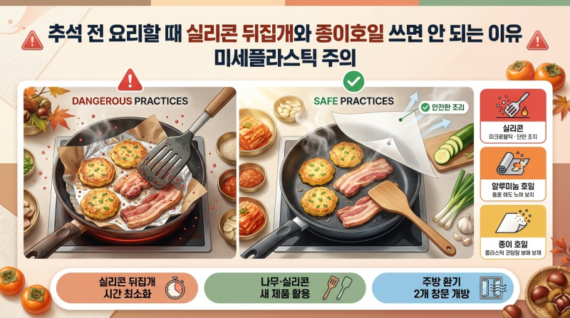 추석 전 요리할 때 실리콘 뒤집개와 종이호일 쓰면 안 되는 이유 (미세플라스틱 주의)