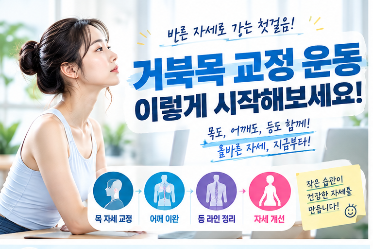 거북목 교정 운동, 목만 당기면 될까? 같이 해야 하는 운동 4가지