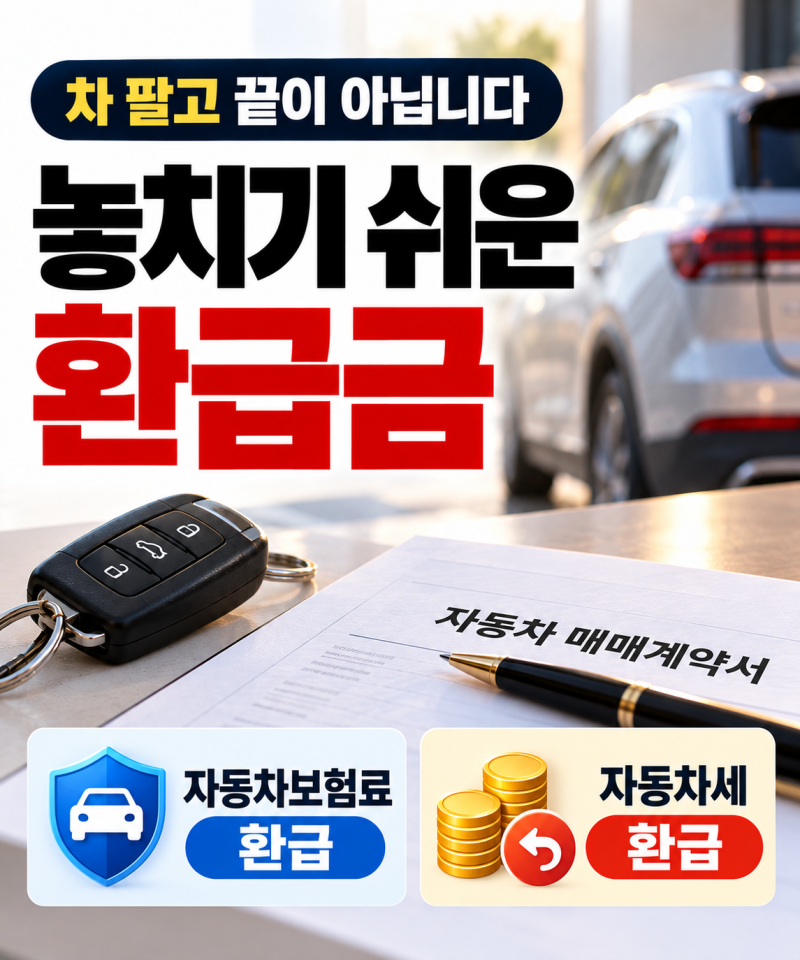 차 팔고 끝이 아닙니다 / 남은 자동차보험료·자동차세 환급 꼭 확인하세요