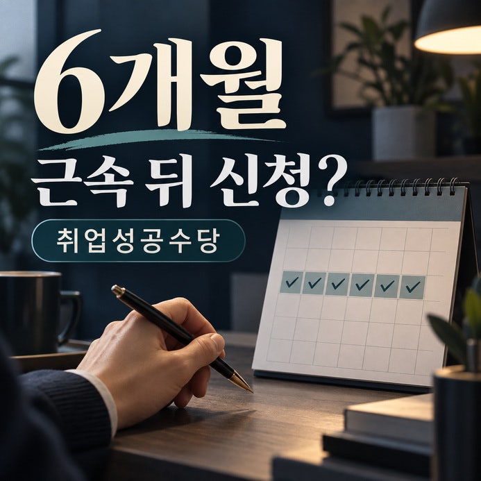 국민취업지원제도 취업성공수당, 6개월 근무 뒤 신청해도 될까