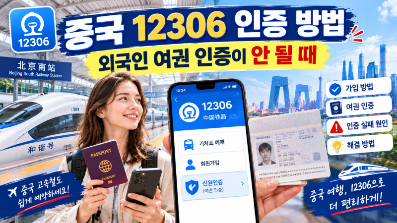 중국 12306 인증 방법｜외국인 여권 인증이 안 될 때