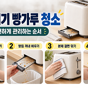토스터기 빵가루가 쌓였다면? 안전하게 청소하는 4단계