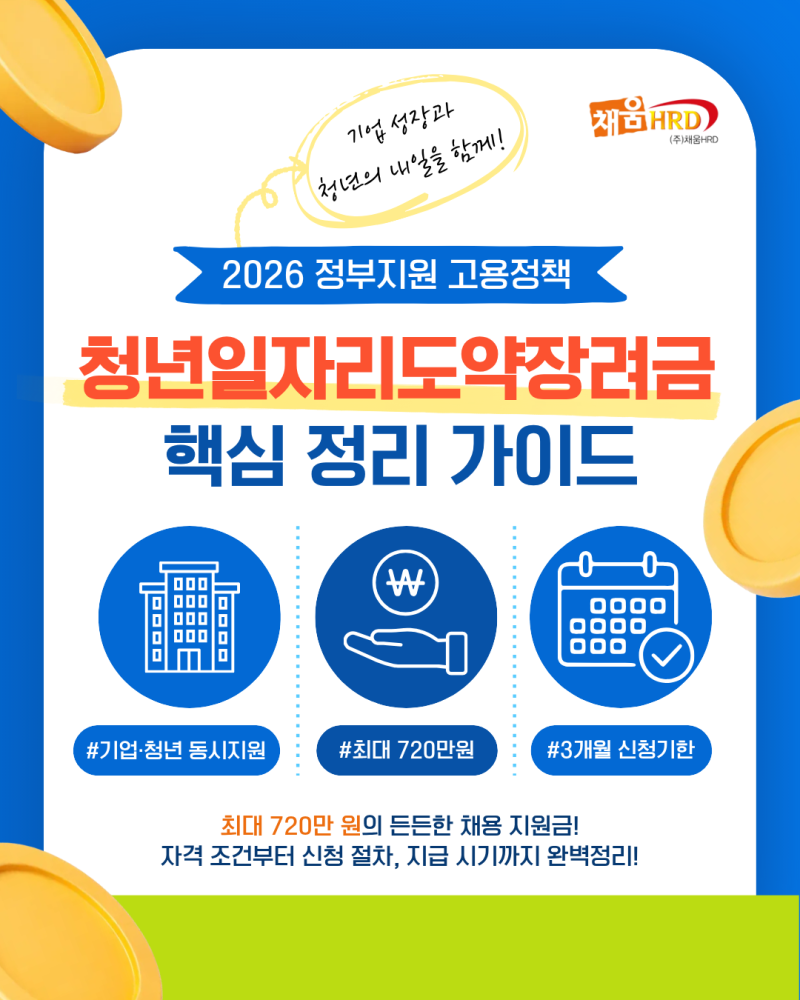 [채움HRD]청년일자리도약장려금 지원대상·금액·신청조건 총정리 (혼자 하기 어렵다면?)