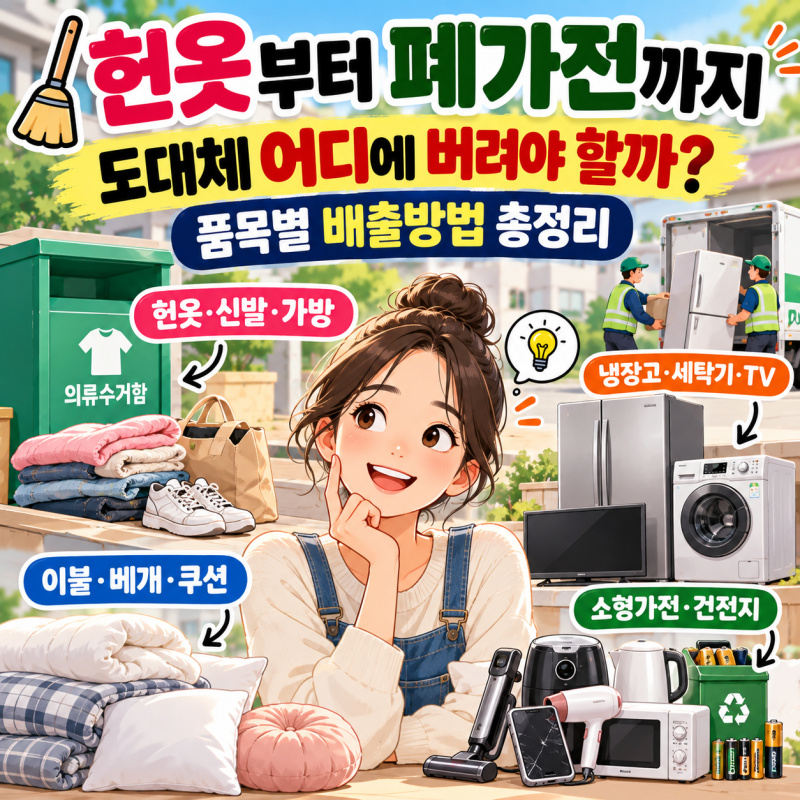 헌옷부터 폐가전까지도대체 어디에 버려야 할까? 품목별 배출방법 총정리