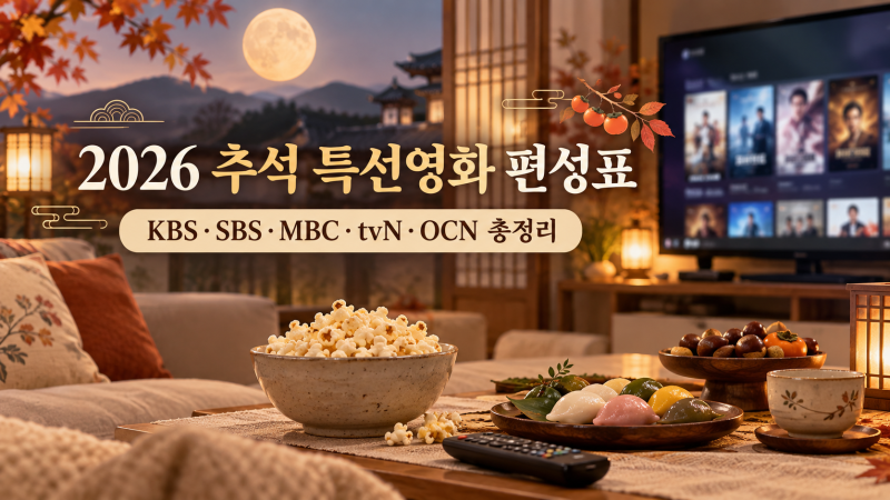 2026 추석 특선영화 편성표 TV 채널별 시간 총정리