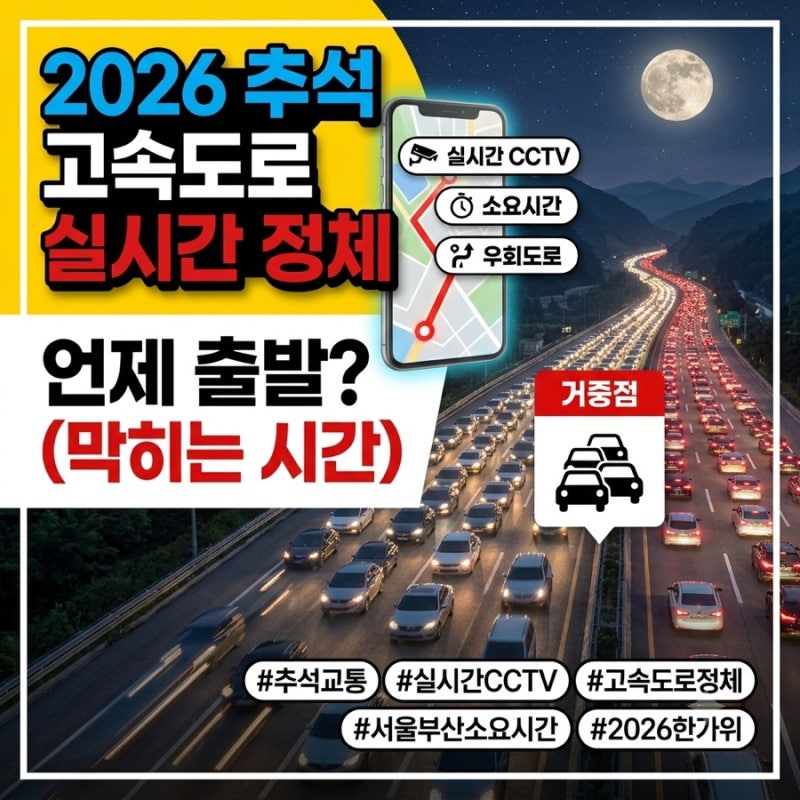 2026 추석 연휴 실시간 고속도로 교통상황 총정리! 지금 출발해도 될까? (CCTV, 우회도로, 피해....