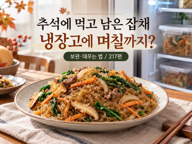 추석에 먹고 남은 잡채, 냉장고에 며칠까지 먹어도 될까? 보관·데우는 법 / 217편