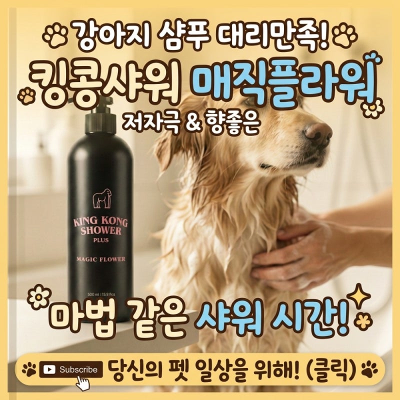 강아지샴푸 추천 킹콩샤워 매직플라워 저자극 성분과 향 지속력 비교 후기