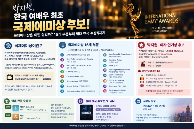 박지현이 노미네이트된 국제에미상, 대체 얼마나 대단한 상일까? 16개 부문부터 역대 한국 수....