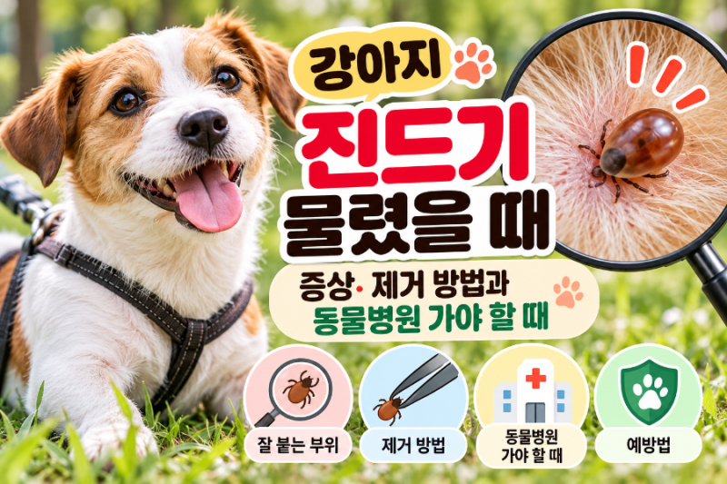 강아지 진드기 물렸을 때 증상｜제거 방법과 동물병원 가야 할 때