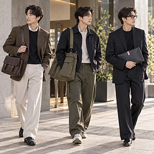 20대 30대 남자 가방 여밈과 접근성! 사첼백 헬멧백 남성명품클러치백(톰브라운)