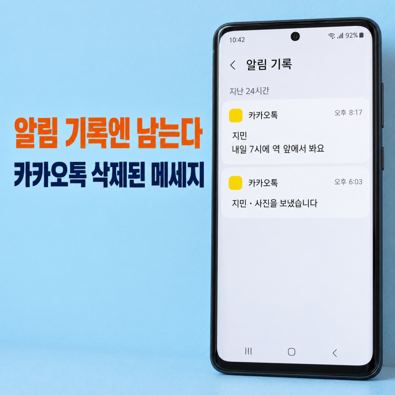 카카오톡 삭제된 메세지, 되살리는 기능은 없다…갤럭시 '알림 기록'에만 남는 원문