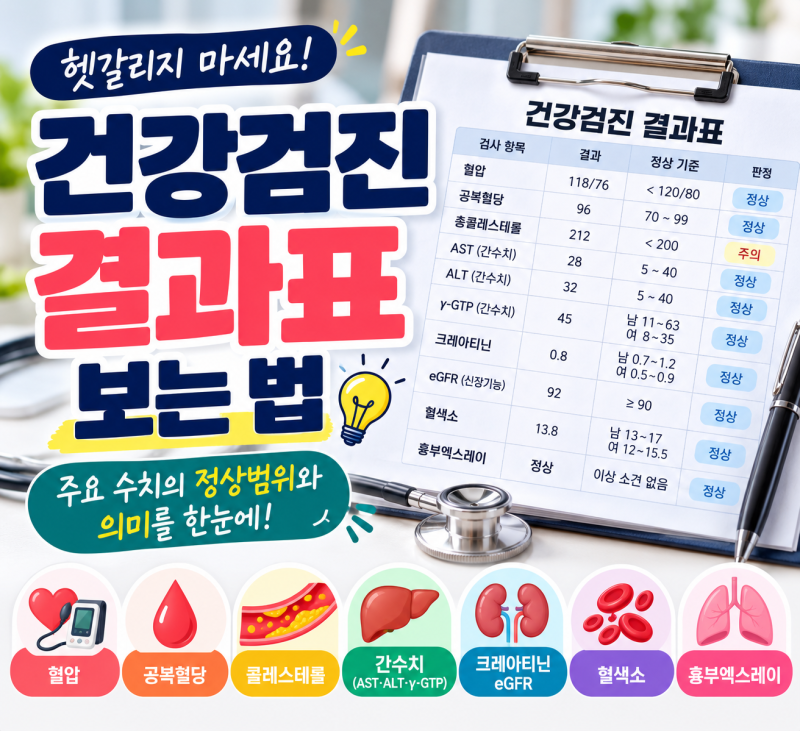 건강검진 결과표 보는 법｜공복혈당·간수치·콜레스테롤 수치까지 쉽게 정리