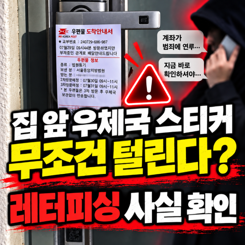 우편물 도착안내서 피싱 주의｜집 앞 우체국 스티커, 전화하면 털린다? 사실 확인 우체국 보....