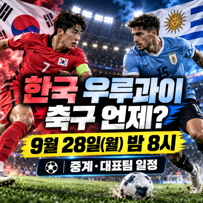 한국 우루과이 축구 언제? 경기시간·중계·대표팀 일정 총정리