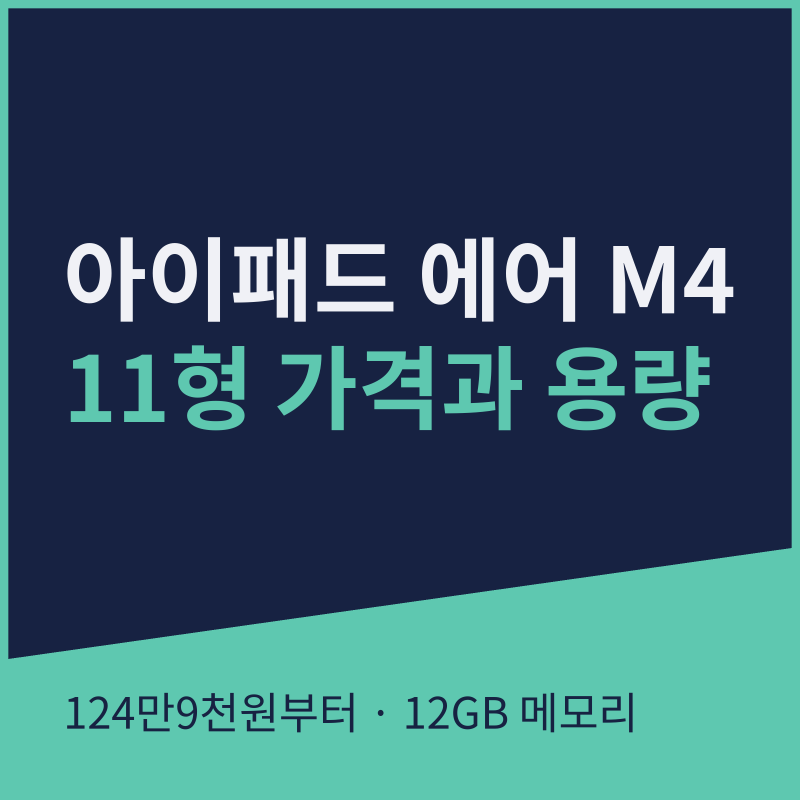 아이패드 에어 11 M4 가격과 용량별 차이, 124만9천원부터 정리