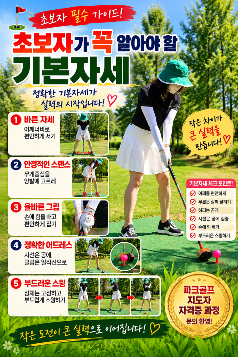 파크골프 초보자가 꼭 알아야 할 기본자세 파크골프강사 자격취득과정 환영