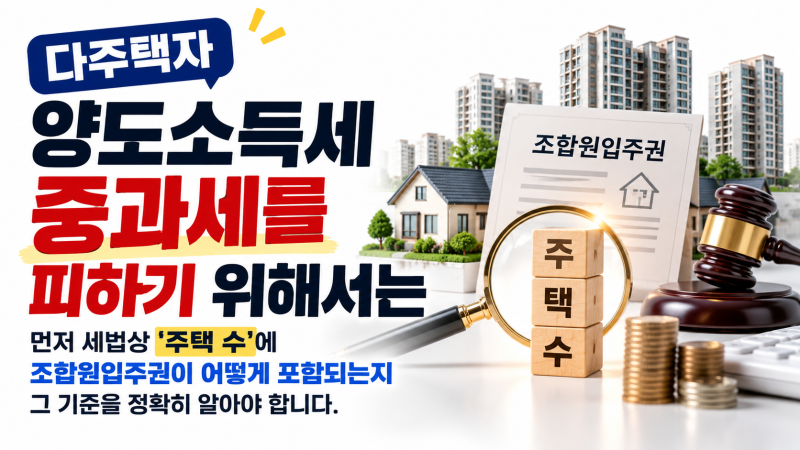 [13편]다주택자가 조합원입주권 매도할 때 중과세 피하는 실전 대응법
