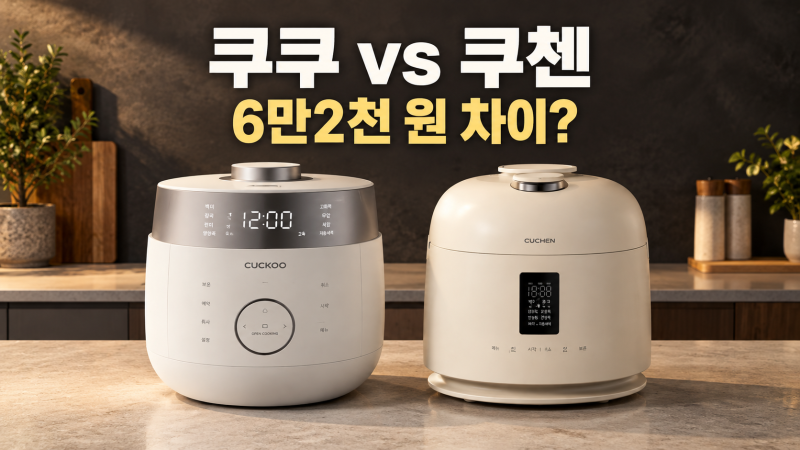 쿠쿠 vs 쿠첸 6인용 밥솥, 6만2천 원 더 주면 무엇이 달라질까?