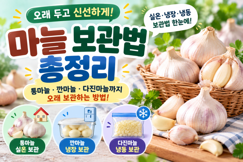 마늘 보관법 총정리｜통마늘·깐마늘·다진마늘 오래 보관하는 방법