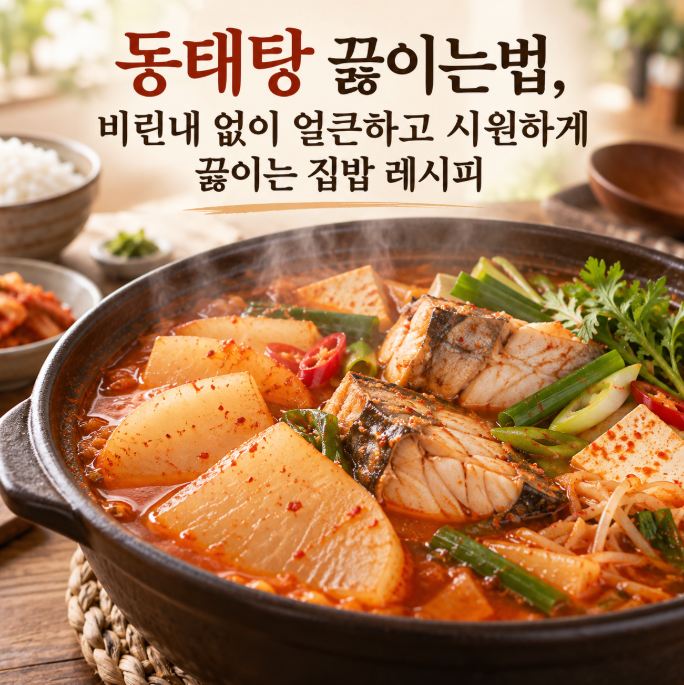동태탕 끓이는법, 비린내 없이 얼큰하고 시원하게 끓이는 집밥 레시피